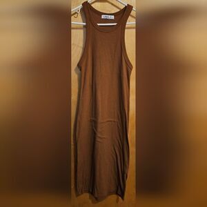Love J womens sleeveless ribbed dress M brown *